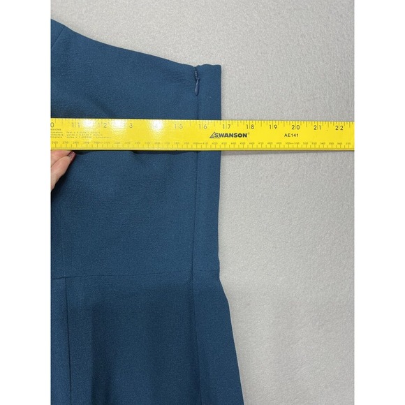 DRESS THE POPULATION Tiffany One-Shoulder Midi Dress Peacock Blue Plus Size XXL - Picture 12 of 14